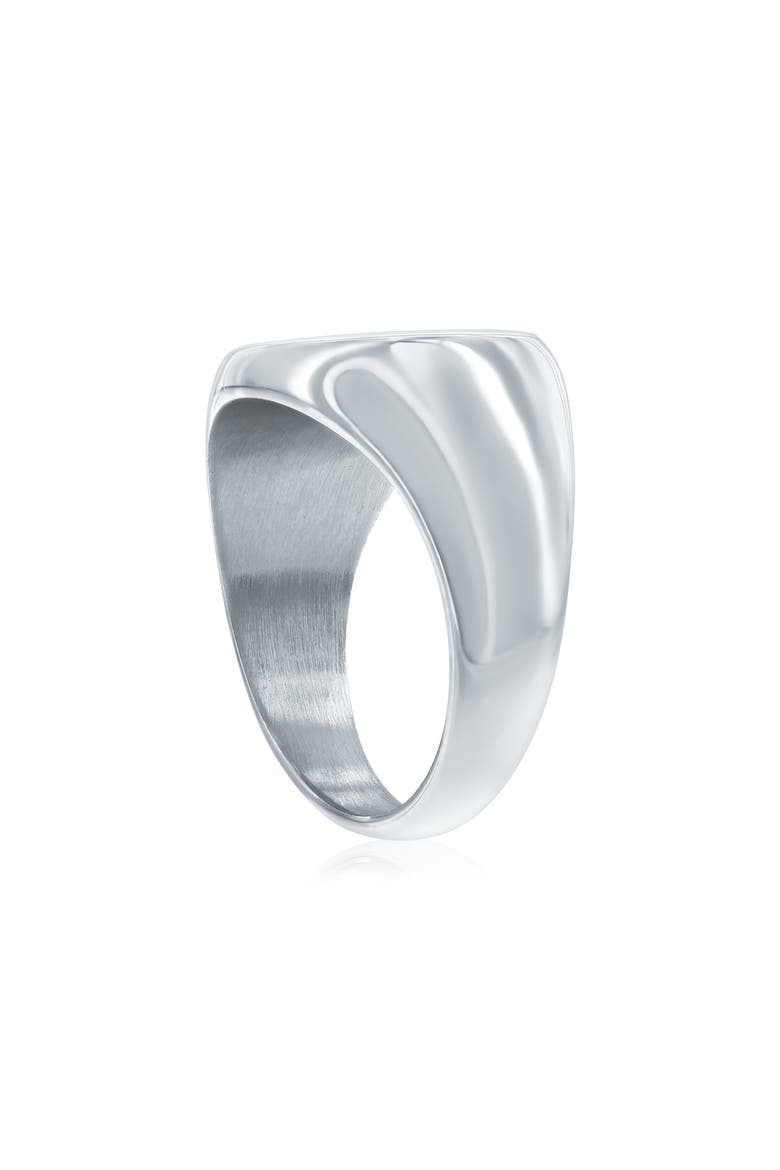 Men's Carbon Fiber Signet Ring, Alternate, color, SILVER