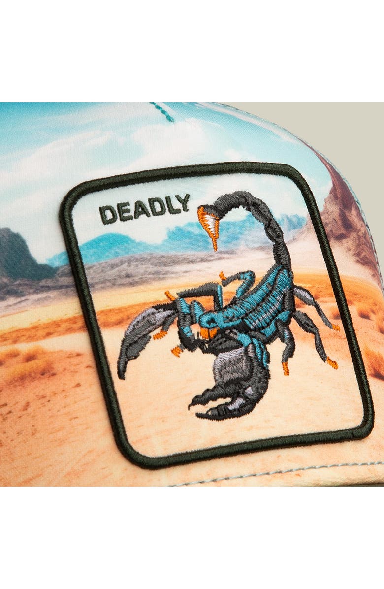 Goorin Bros. Scorpion in the Element Embroidered Patch Trucker Hat, Alternate, color, Palm