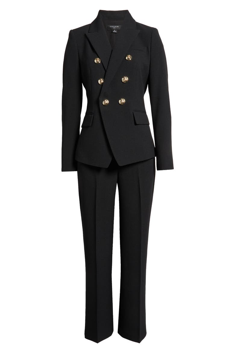 Double Breasted Two-Piece Suit, Alternate, color, BLACK