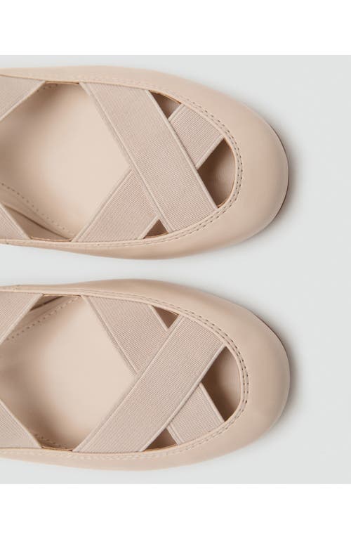 Mango Ankle Wrap Ballet Flat In Neutral