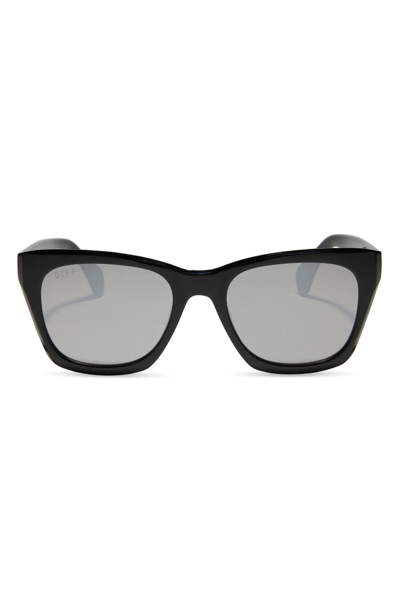 DIFF Sean 51mm Square Sunglasses, Main, color, Black /Grey Mirror