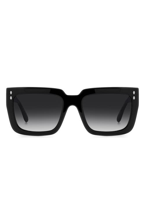 Isabel Marant 55mm Gradient Rectangular Sunglasses In Black/dark Grey Sf