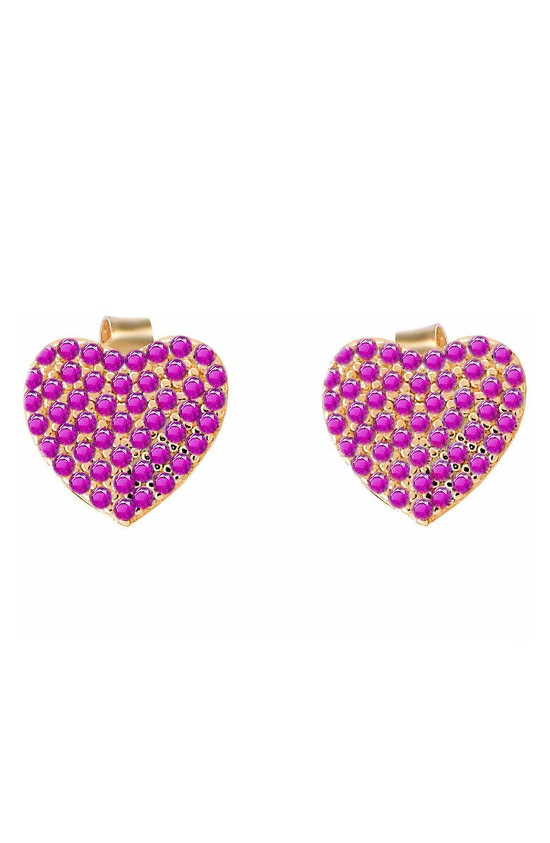 GABI RIELLE CZ Pavé Heart Stud Earrings, Main, color,