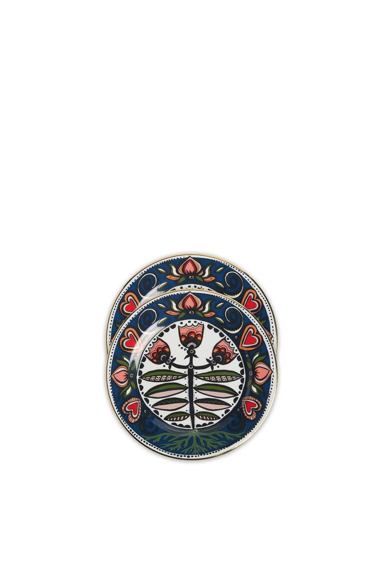 Dessert Plates Set Of 2 Seed Of Life Midnight, Main, color, Seed Of Life Midnight