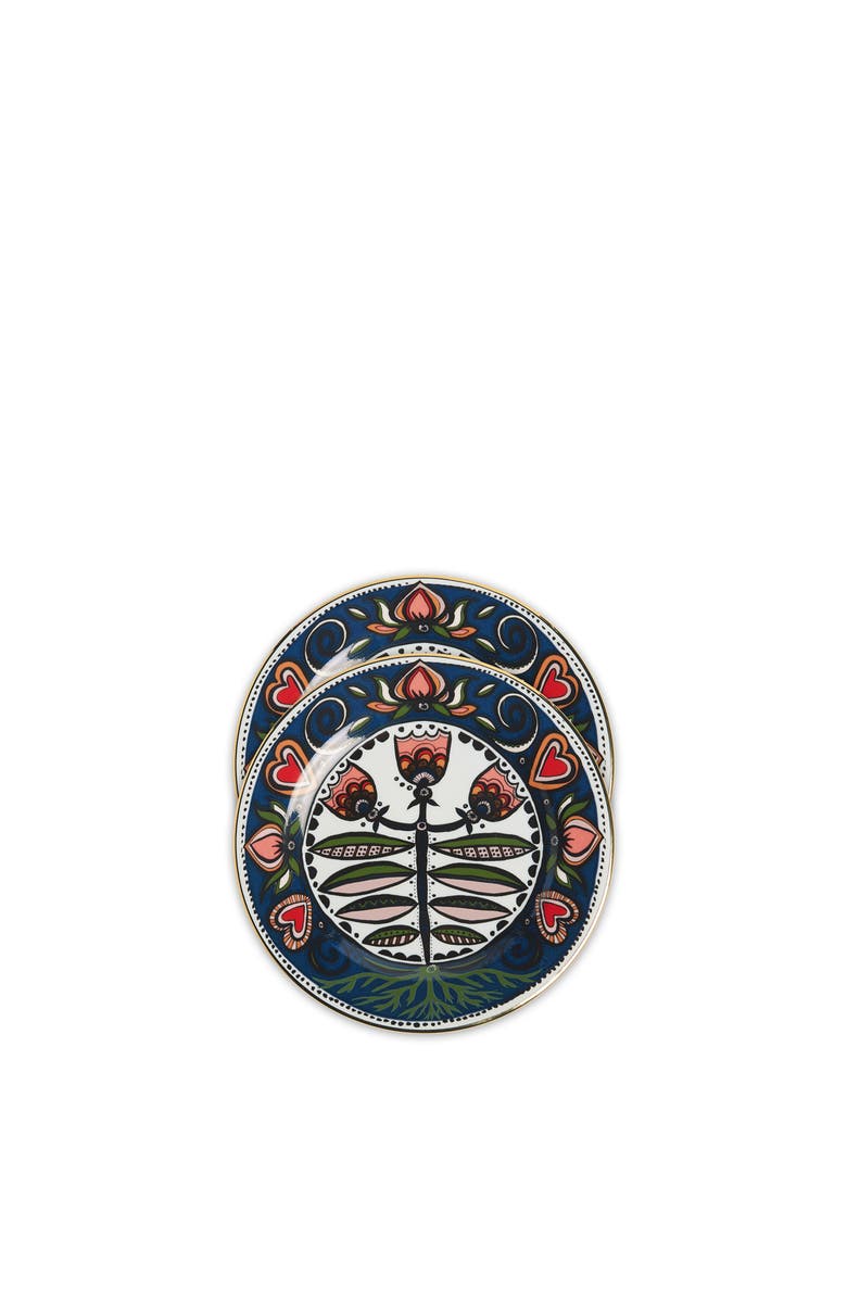 La DoubleJ Dessert Plates Set Of 2 Seed Of Life Midnight, Main, color, Seed Of Life Midnight