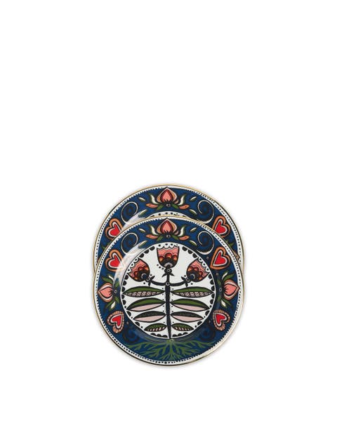 Dessert Plates Set Of 2 Seed Of Life Midnight