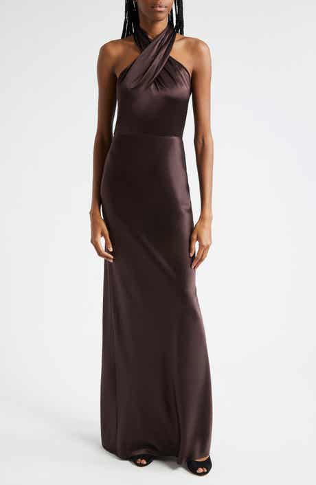 Veronica Beard Alberta Halter Silk Blend Gown