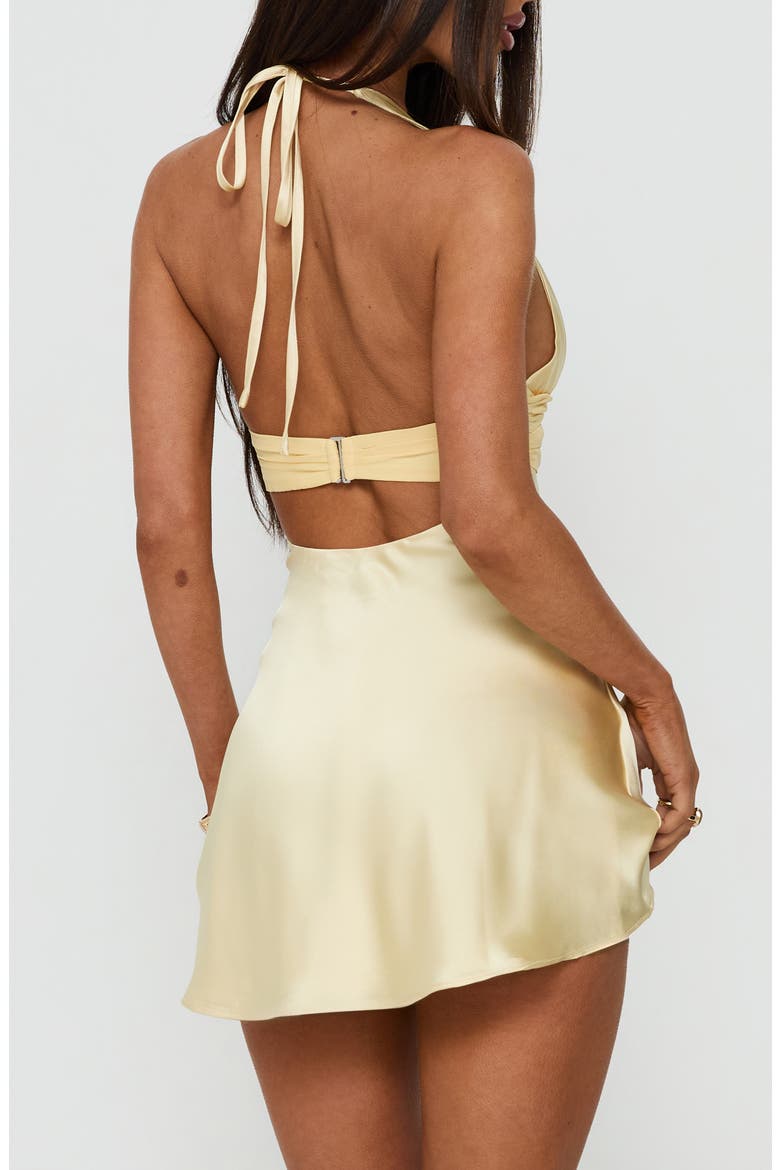 Odyssa Halter Minidress, Alternate, color, YELLOW