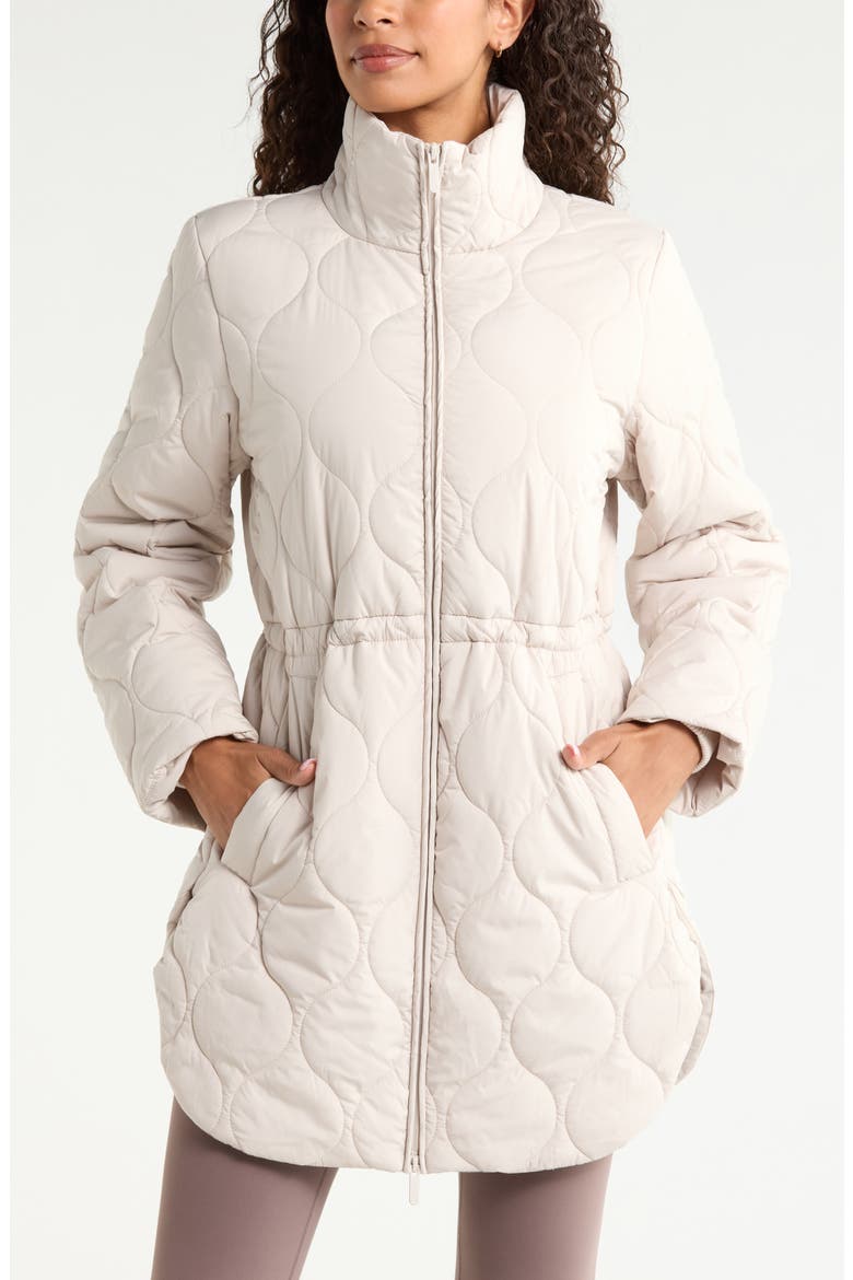 Skyline Longline Quilted Jacket, Alternate, color, GREY PEBBLE