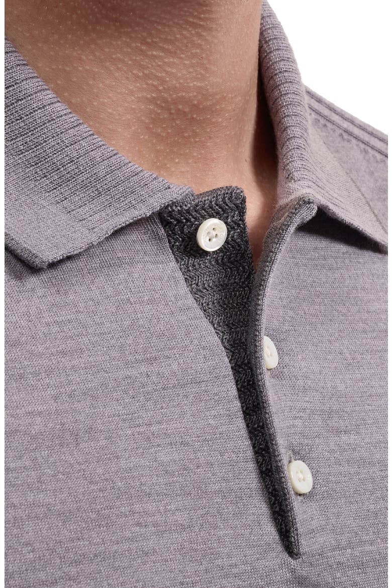 Merino Wool Polo Sweater, Alternate, color, GRAPHITE