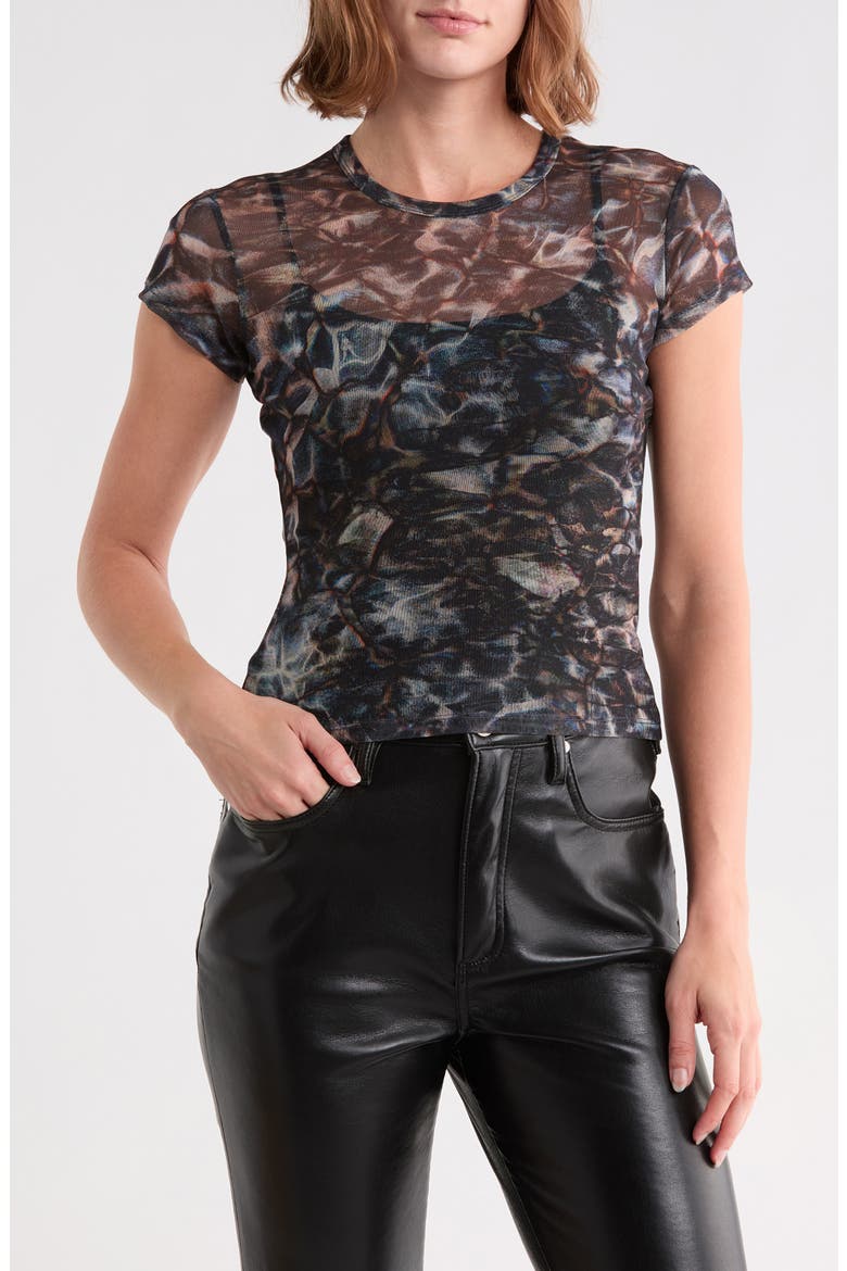 Ellie Mesh T-Shirt, Main, color, CALADESI BLACK