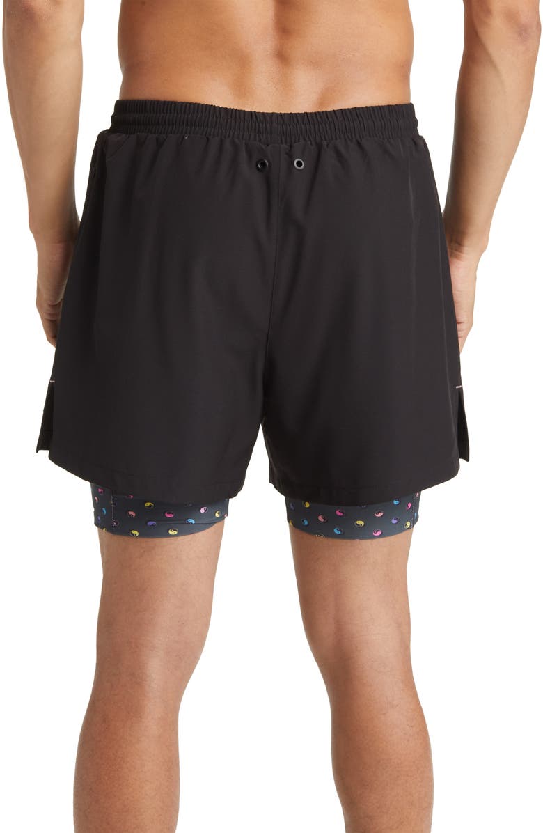 Boardies Polka Yin Yang Neon Active Compression Swim Trunks, Alternate, color,