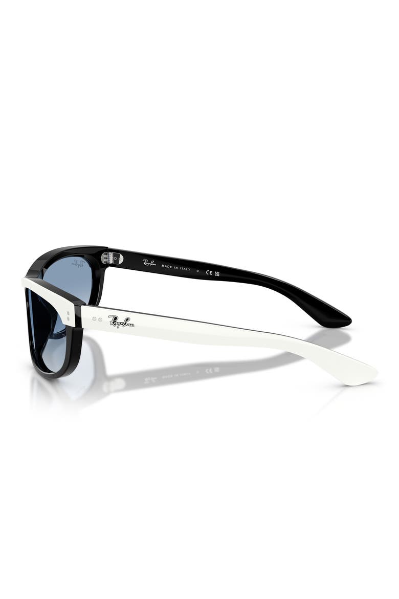 62mm Balorama Gradient Rectangle Sunglasses, Alternate, color, WHITE ON BLACK / CLEAR