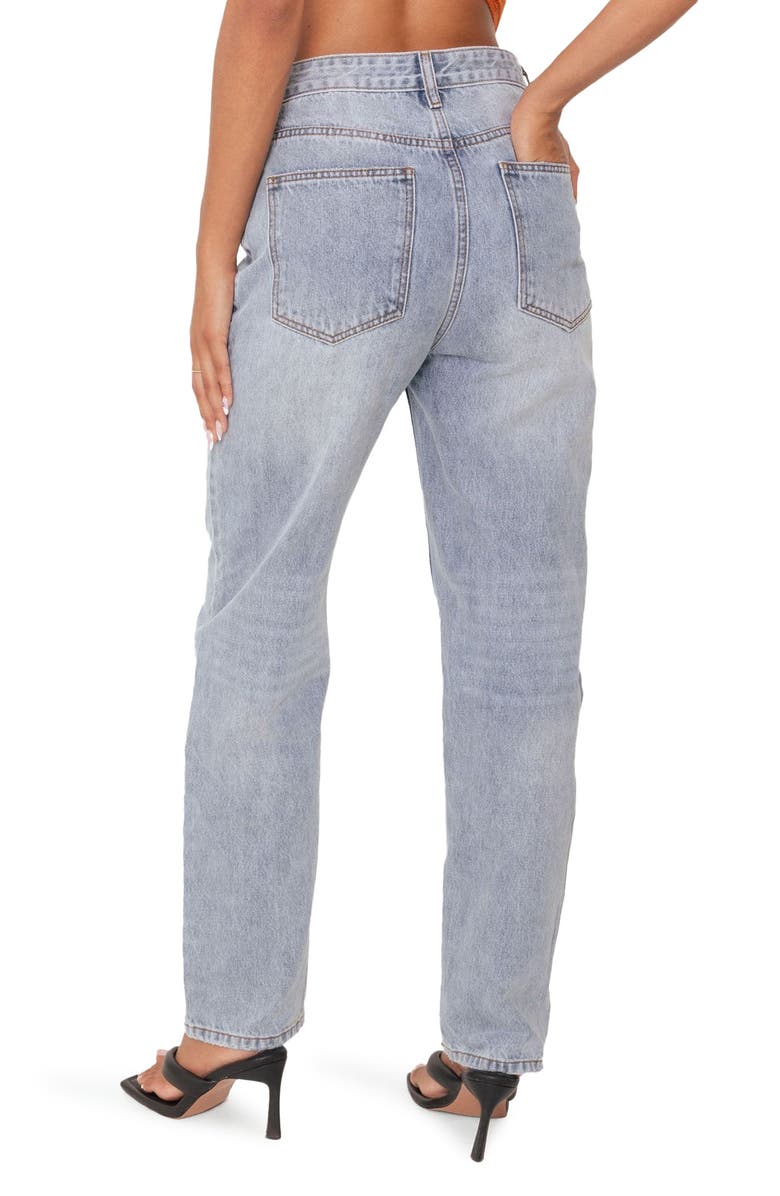 EDIKTED Crossover Boyfriend Jeans, Alternate, color, Light-Blue