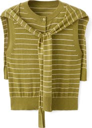 MANGO Tie Neck Sweater Vest