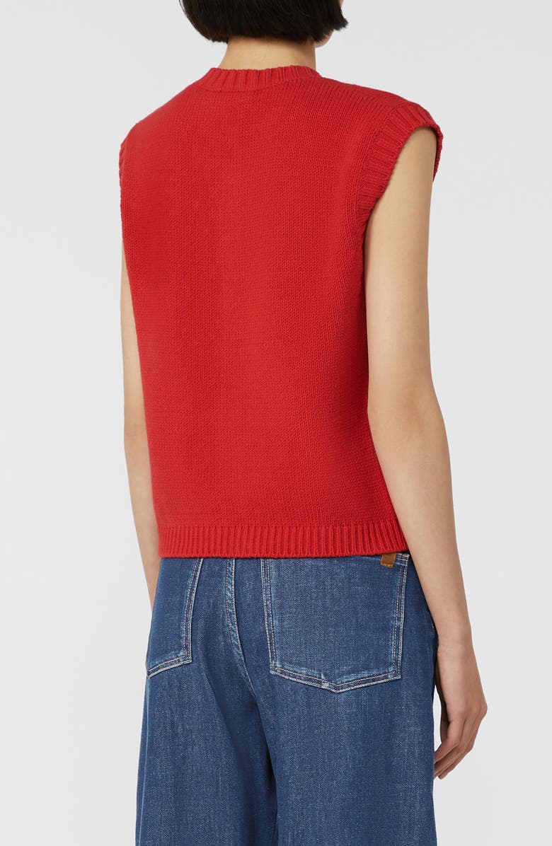 Weekend Max Mara Caprara Cotton Blend Sweater Vest, Alternate, color, Red