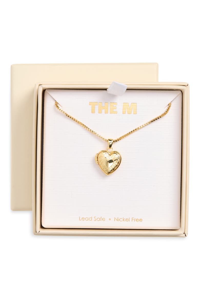 Ornate Locket Necklace, Main, color, GOLD