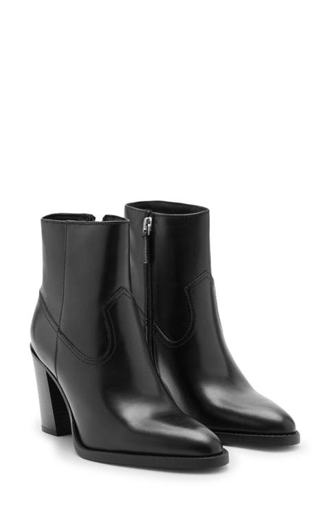Pointed Toe Leather Bootie