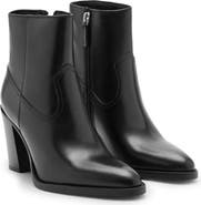 MANGO Pointed Toe Leather Bootie