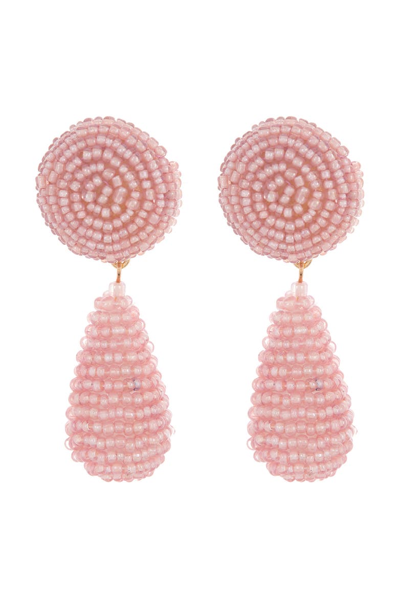 Ramona Beaded Statement Drop Earrings, Main, color, LIGHT PINK