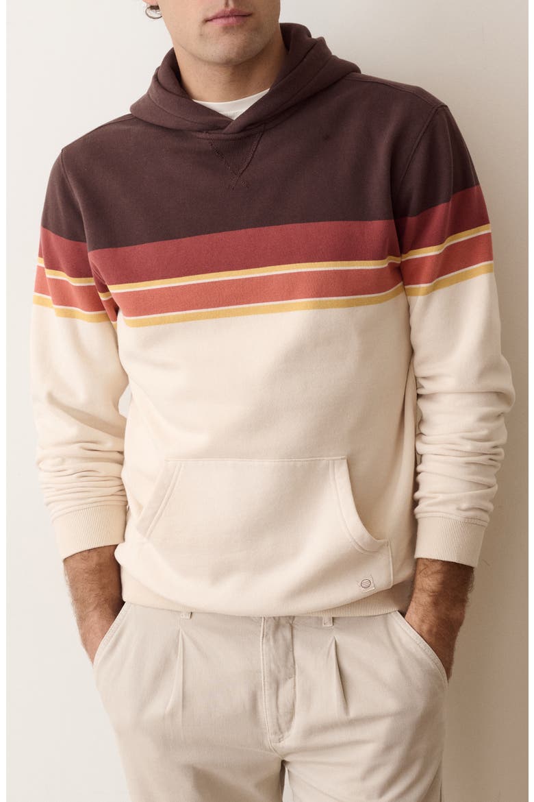 Relaxed Cloud 9 Colorblock Hoodie, Main, color, BROWN COLORBLOCK