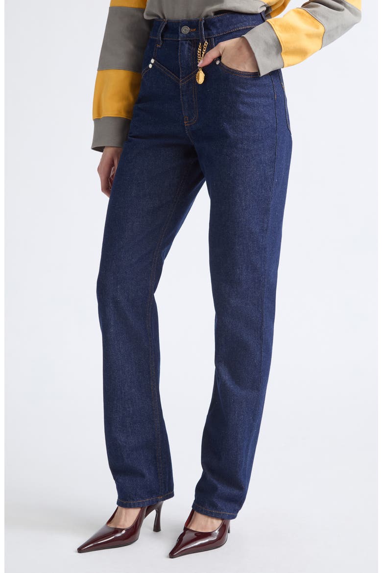 High Waist Slim Leg Jeans, Alternate, color, DENIM CLASSIC WASH