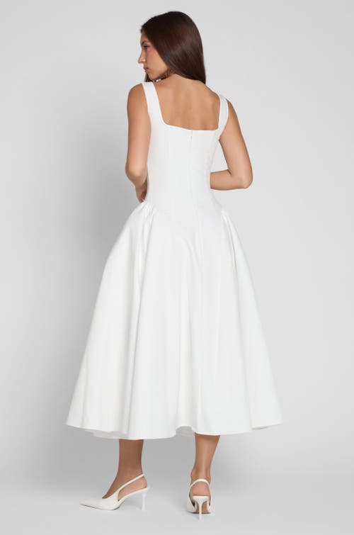 Leau Chloe Corset Midi Dress In White