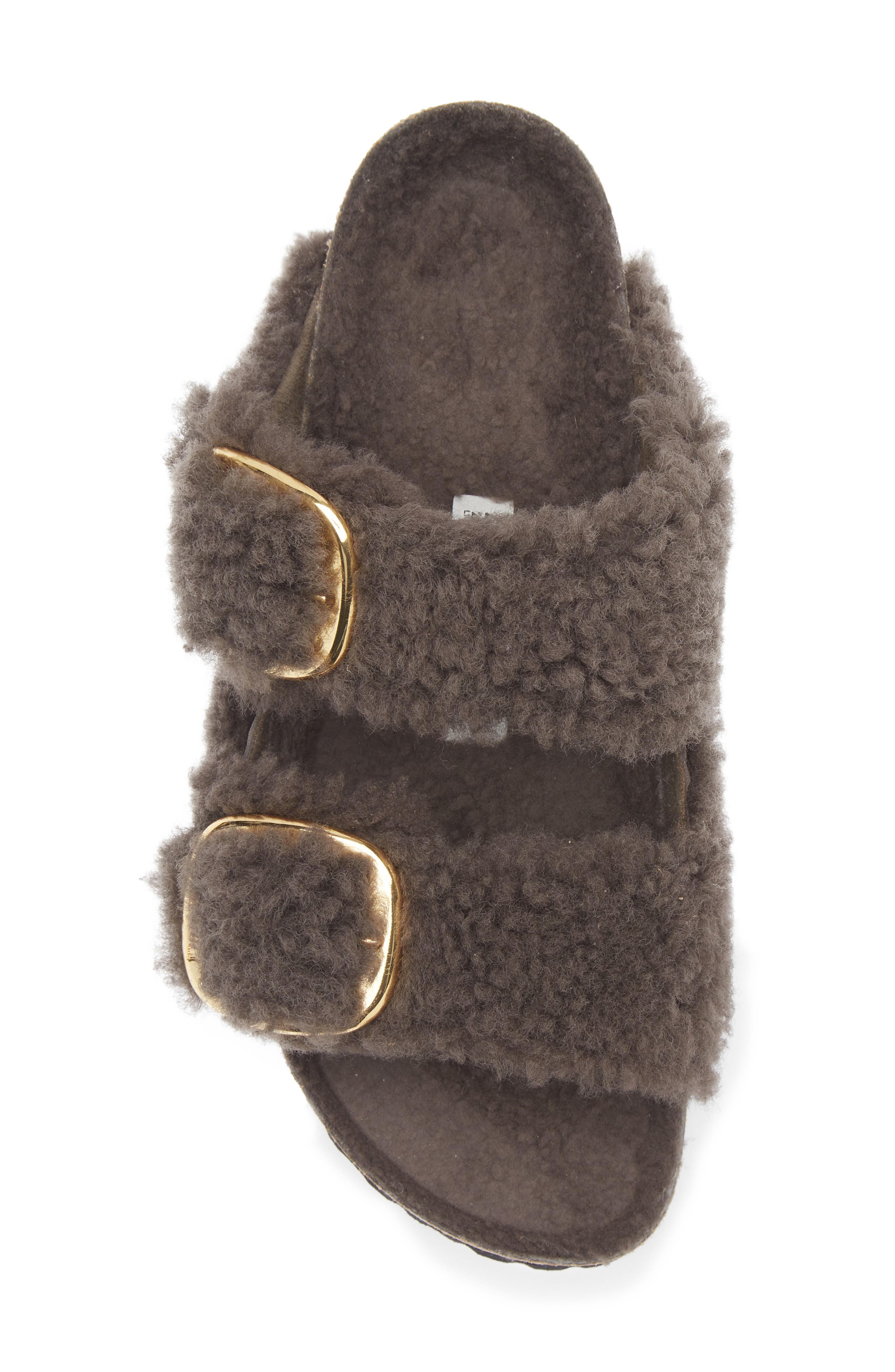 Arizona Big Buckle Genuine Shearling Slide Sandal, Alternate, color, CONCRETE GRAY