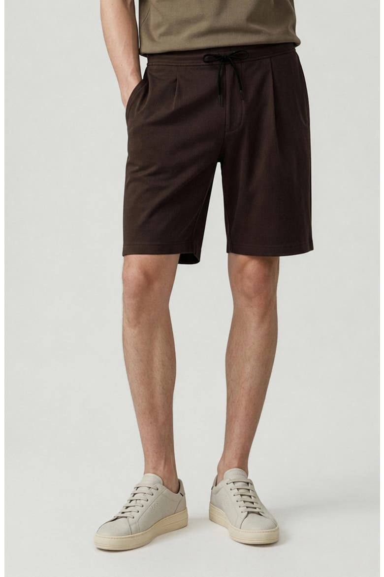 Richie Ribbed Drawstring Shorts, Main, color, CHOCOLATE