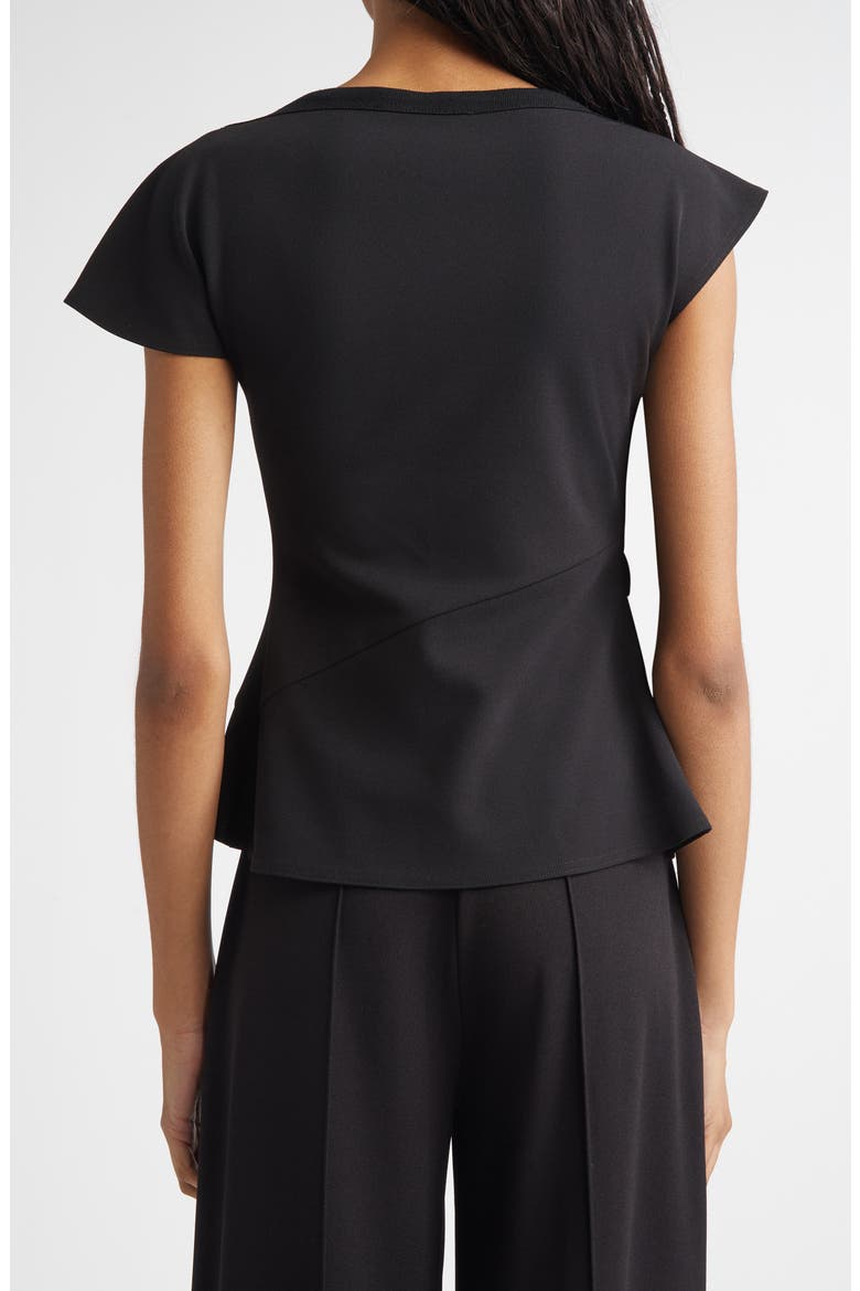 Luelle Asymmetric Peplum Top, Alternate, color, BLACK