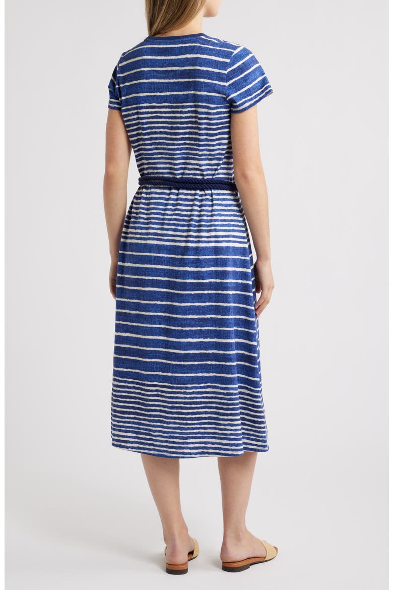 Coastal Chalet Belted Midi Dress, Alternate, color, ISLAND NAVY
