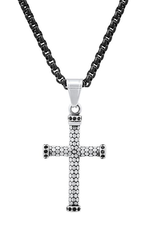 Men's Crystal Cross Pendant Necklace
