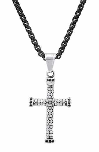 Men's Crystal Cross Pendant Necklace