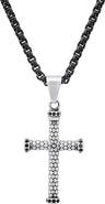 HMY JEWELRY Men's Crystal Cross Pendant Necklace