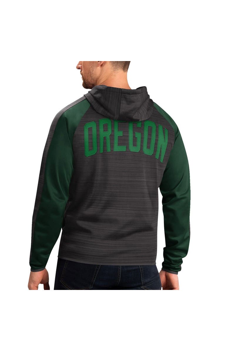 G-III SPORTS BY CARL BANKS Men's G-III Sports by Carl Banks Black Oregon Ducks Neutral Zone Raglan Full-Zip Track Jacket Hoodie, Alternate, color,