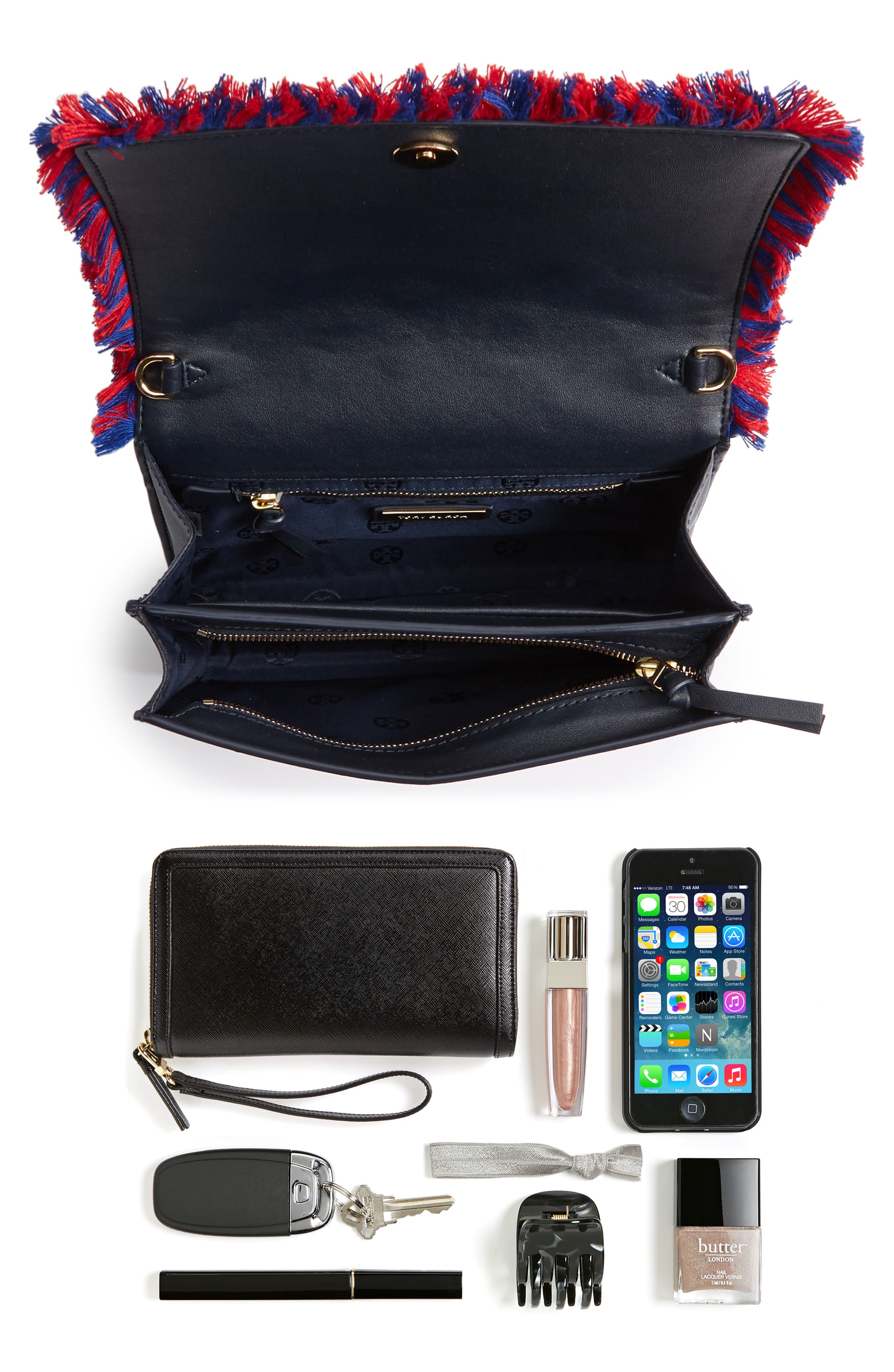 Tory Burch Embroidered Floral Crossbody Bag, Alternate, color, 