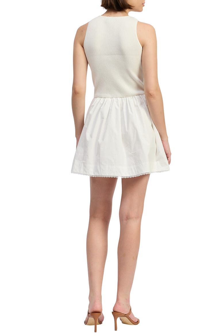 Candace Mixed Media Minidress, Alternate, color, WHITE