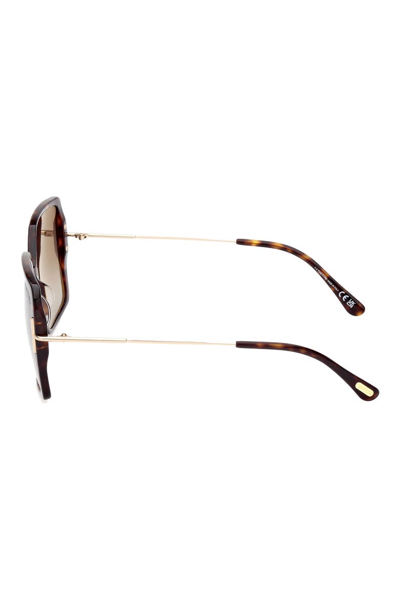 Joanna 59mm Polarized Butterfly Sunglasses, Alternate, color, DARK HAVANA / BROWN POLARIZED