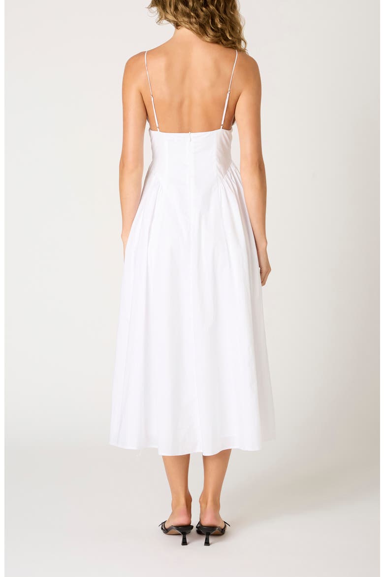 Sydney Cotton Blend Midi Dress, Alternate, color, WHITE