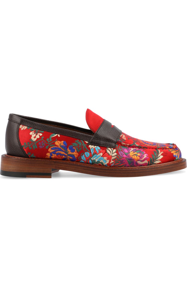 TAFT The Fitz Floral Brocade Penny Loafer, Alternate, color,