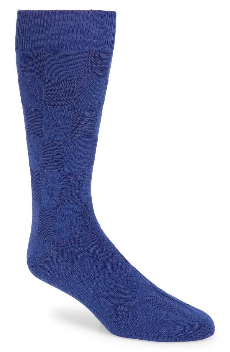Open Edit Check Textured Crew Socks, Main, color,