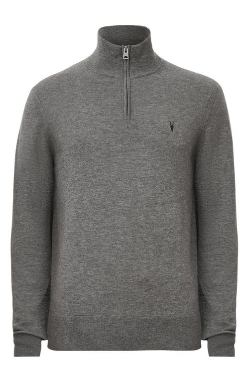 Allsaints Kilburn Funnel Neck Wool Blend Quarter Zip Sweater