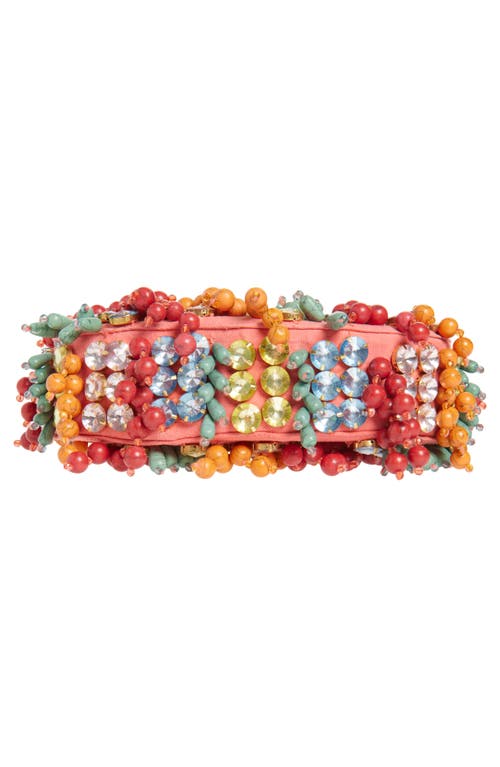 Kurt Geiger London Small Chelsea Embellished Hobo Bag In Coral Multi