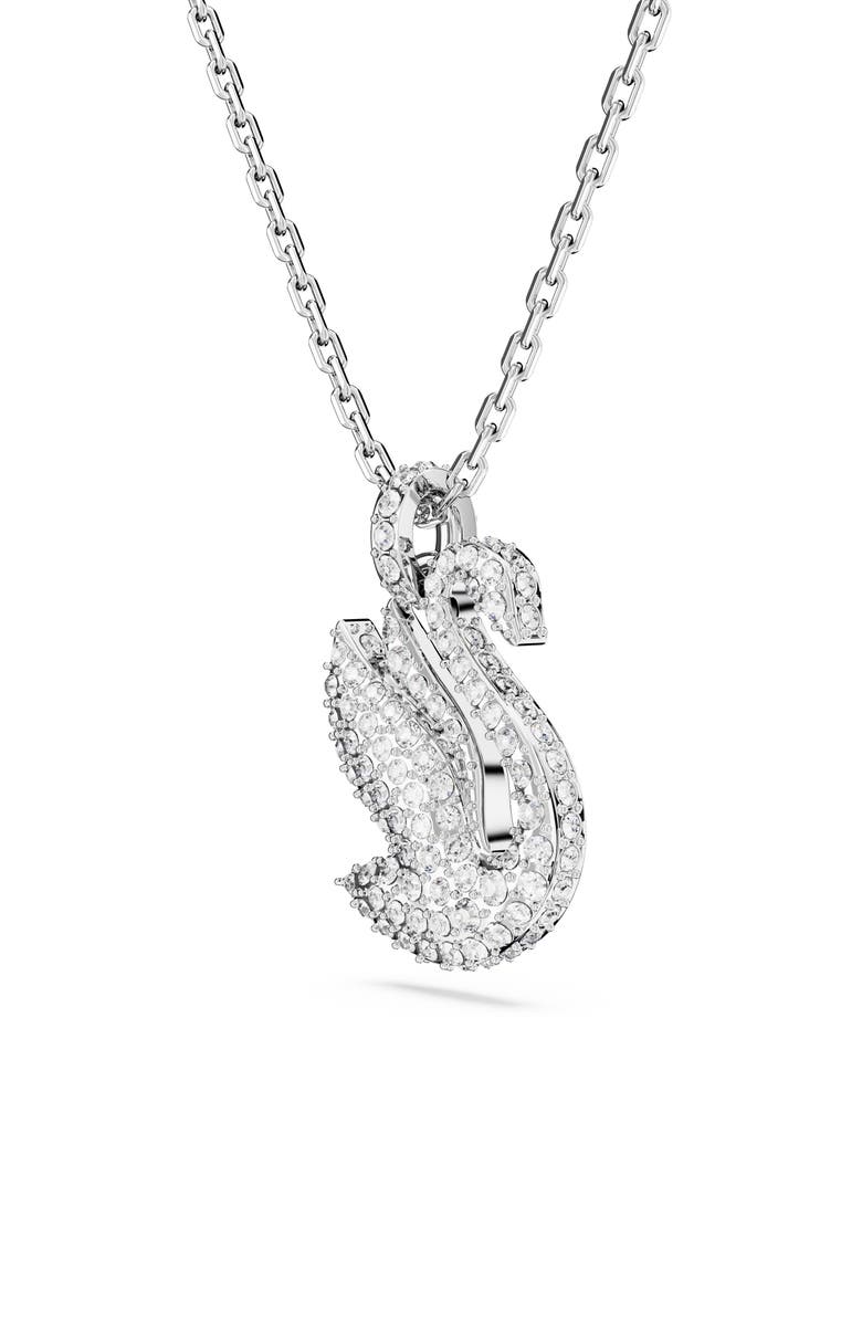 Swarovski Swan Crystal Pendant Necklace, Alternate, color, White/ Silver