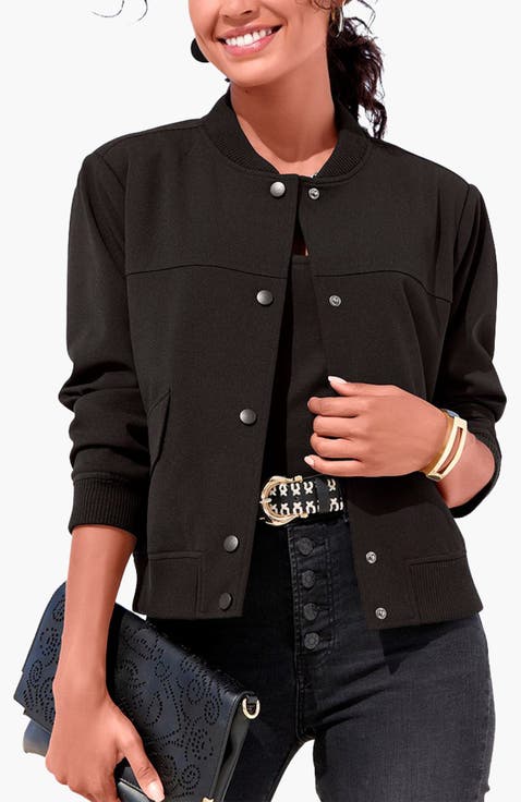 Snap Front Bomber Jacket