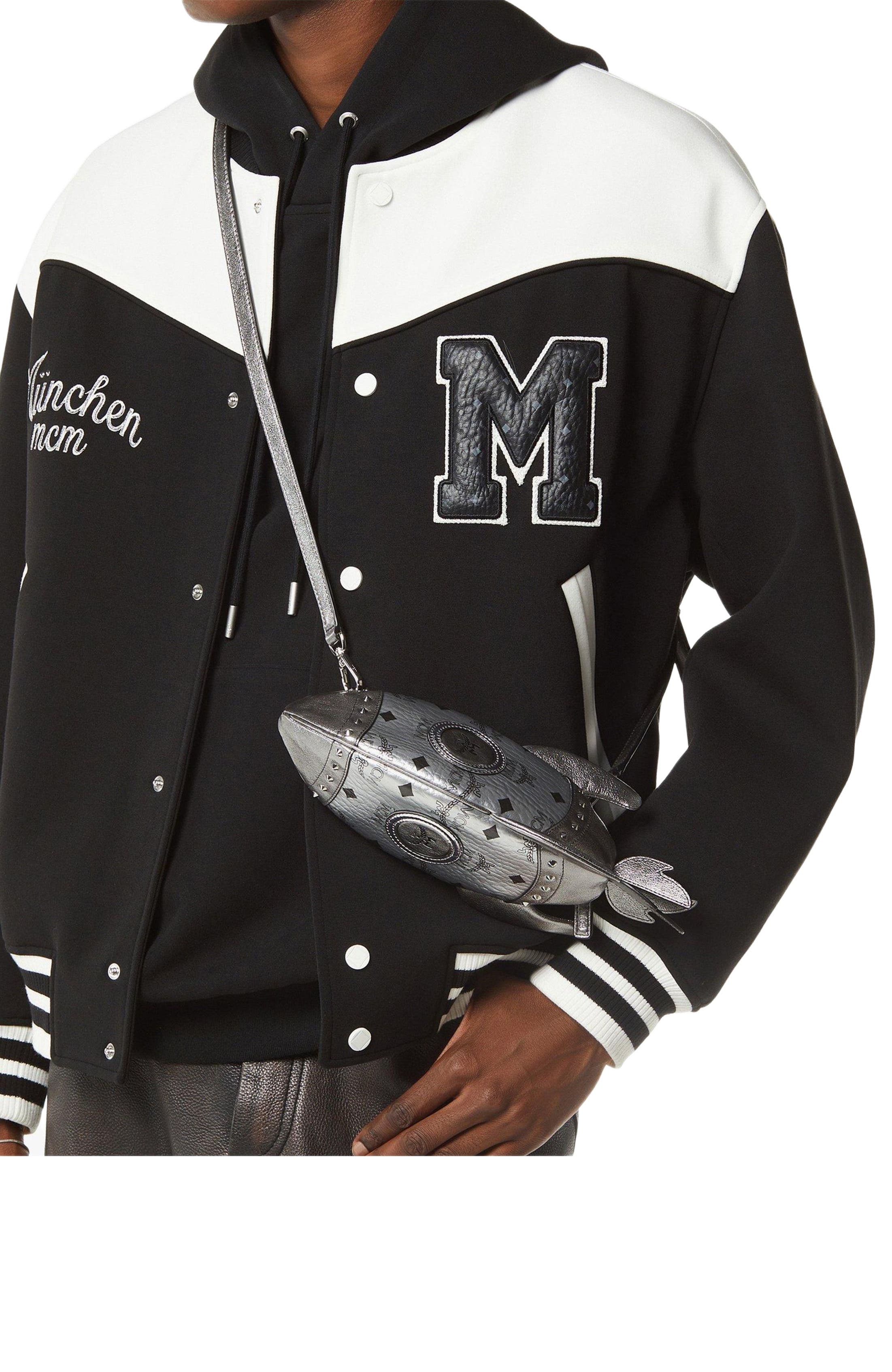 MCM Aren Rocket Crossbody in Visetos, Alternate, color, Silver