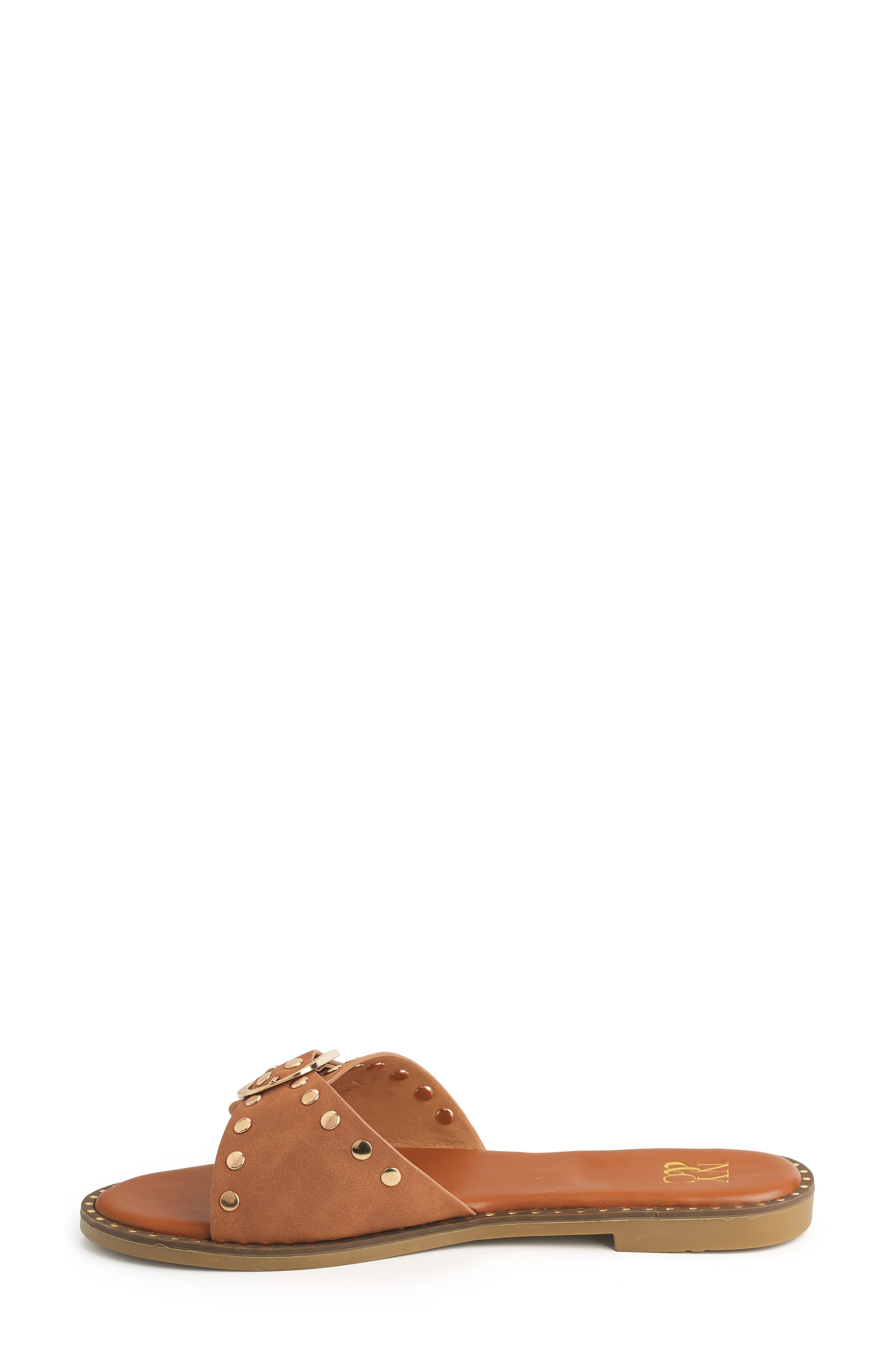 Westly Buckle Slide Sandal, Alternate, color, COGNAC