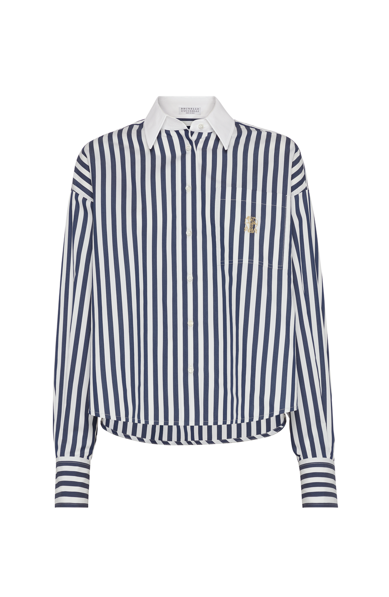 Brunello Cucinelli Poplin shirt with logo, Main, color,