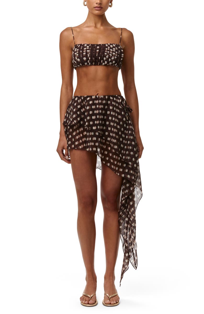 Naked Wardrobe Polka Dot Chiffon Bandeau Bralette, Alternate, color, Polka Dot Illusion