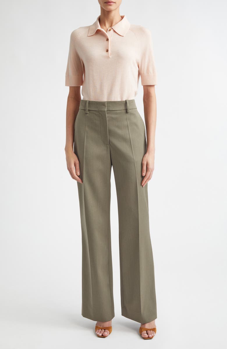 Victoria Beckham Extrafine Merino Wool Polo, Alternate, color, Pale Rose